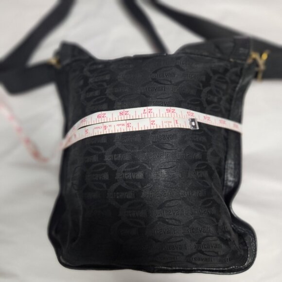 Just Cavalli Black Leather Crossbody Bag - Picture 9 of 14